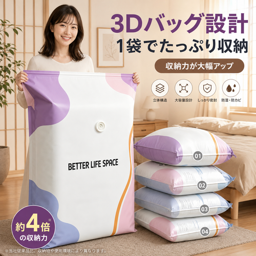 【本日最終日】2点購入で1点無料プレゼント🔥 SVOZK® ポンプ不要 3D圧縮収納バッグ — お家の収納スペースをすぐに広げる省スペースアイテム